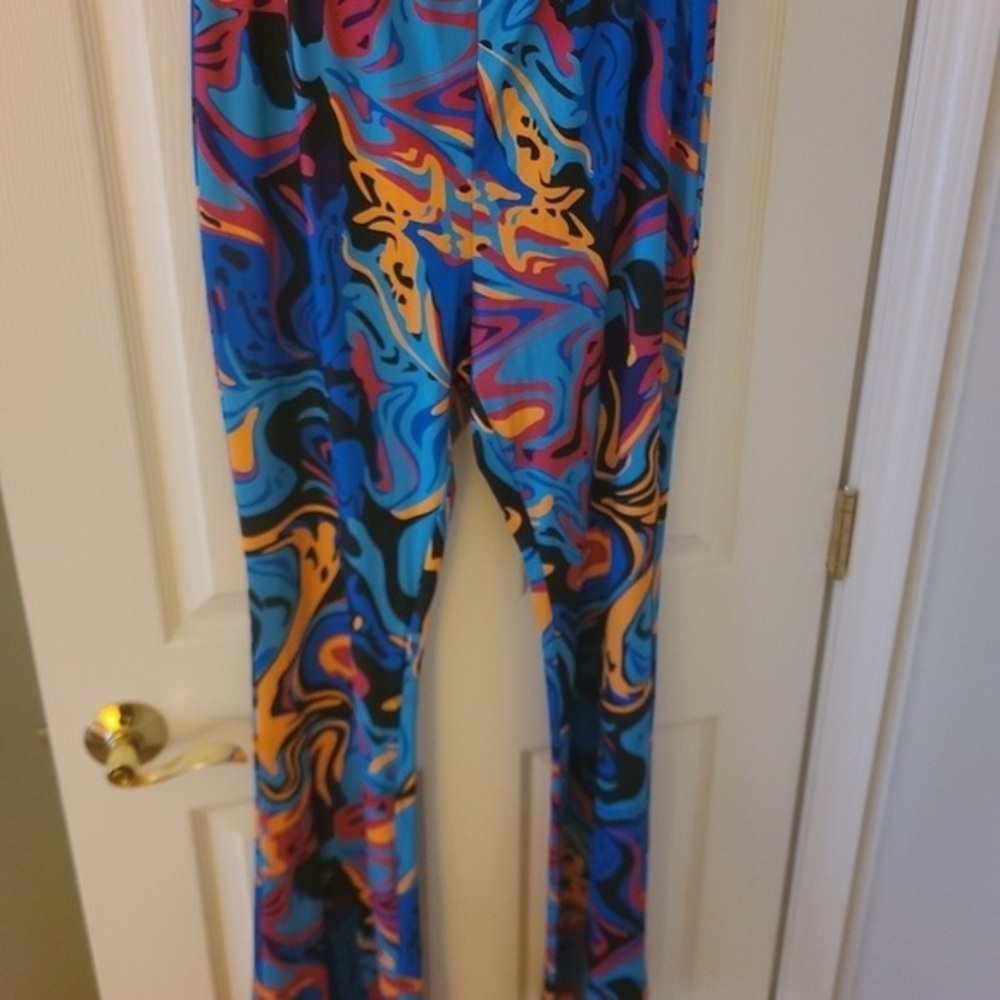 SHEIN Multicolor Abstract Wide Leg Pants